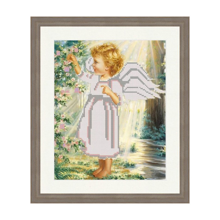 Схема для вышивки бисером "Ангел в саду"