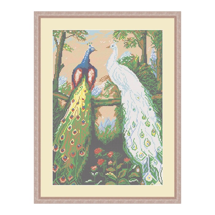 Схема для вышивки бисером "Павлины"