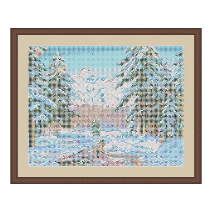 Схема для вышивки бисером "Зимний пейзаж"