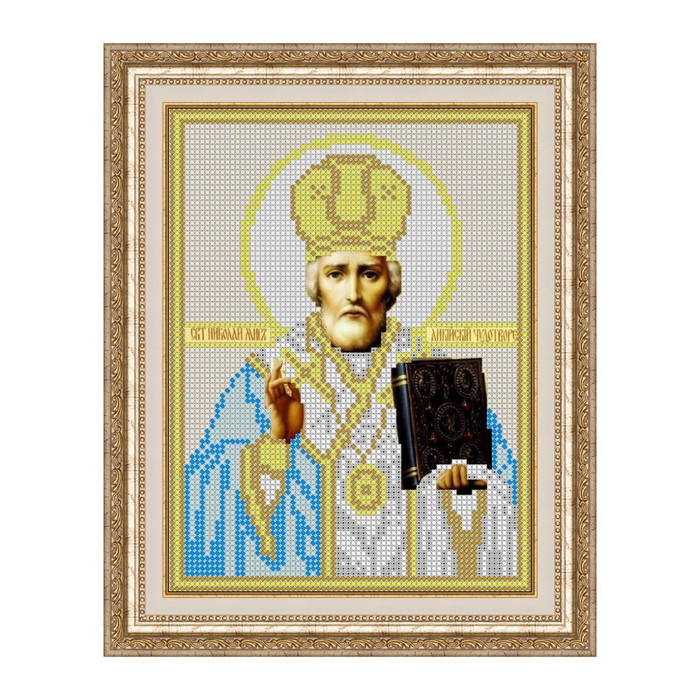 Схема для вышивки бисером "Св. Николай Чудотворец", светлая