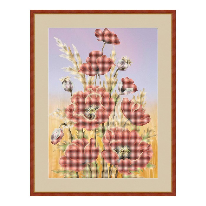 Схема для вышивки бисером "Маковый букет"