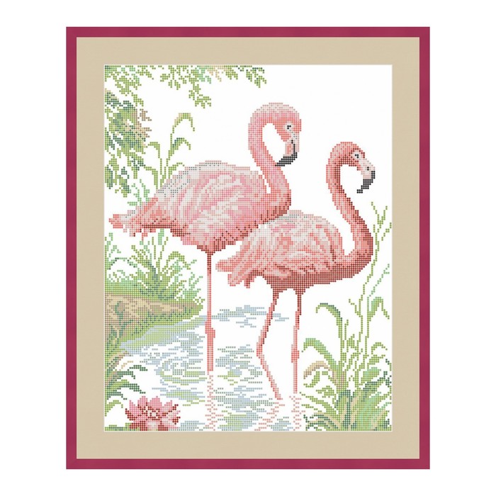 Схема для вышивки бисером "Розовый фламинго"