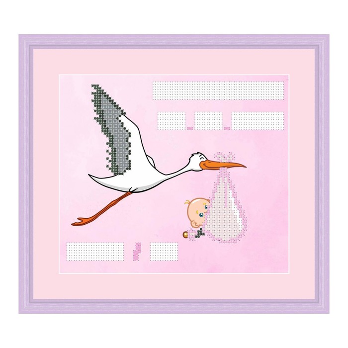 Схема для вышивки бисером "Метрика для девочки"