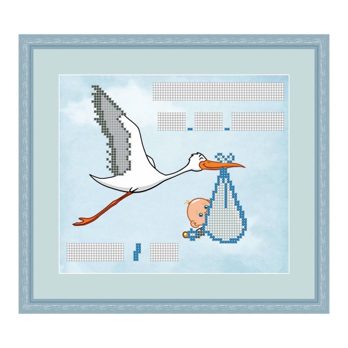 Схема для вышивки бисером "Метрика для мальчика"