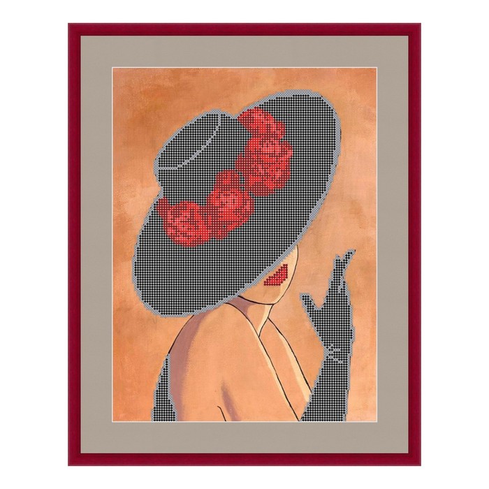 Схема для вышивки бисером "Дама в шляпе"