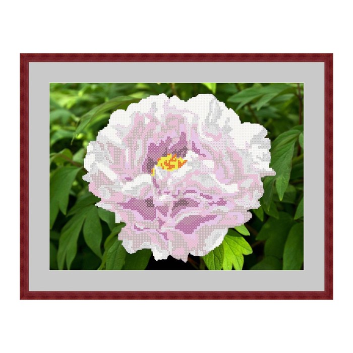 Схема для вышивки бисером "Лиловый пион"