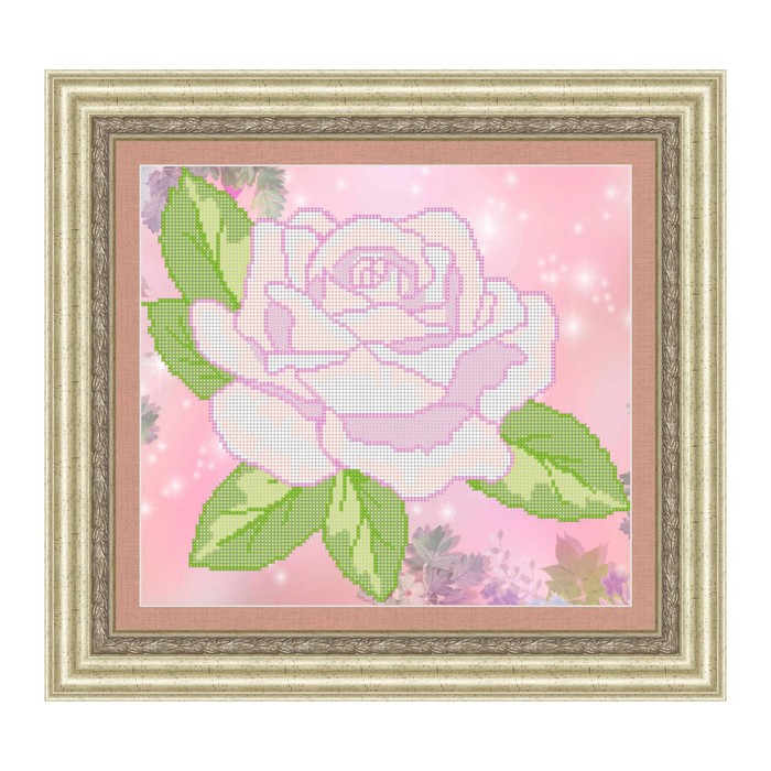 Схема для вышивки бисером "Розовая роза"