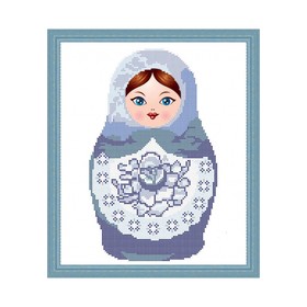 

Схема для вышивки бисером «Матрёшка гжель»