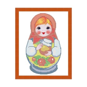 

Схема для вышивки бисером «Матрёшка желтая»