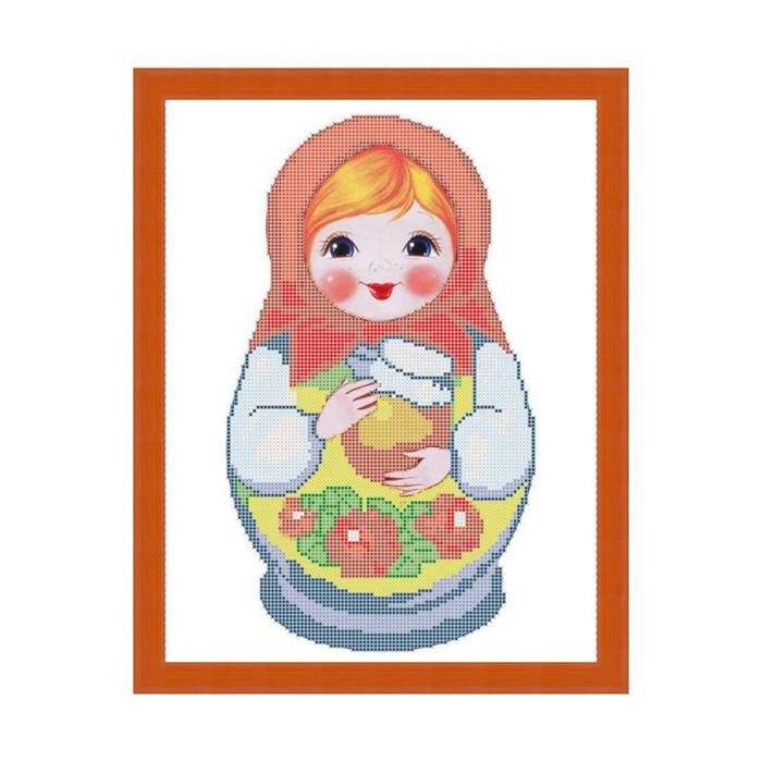 Схема для вышивки бисером "Матрёшка желтая"