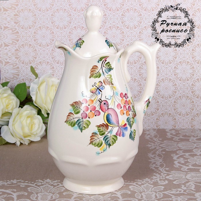 Кувшин «Рябиновый», с крышкой, 2,75 л, 13,5×28 см, 1 сорт