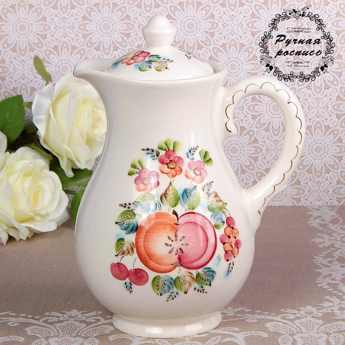 Кувшин «Дары лета», с крышкой, 1,3 л, 17х23 см, 1 сорт