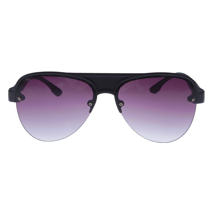 Очки солнцезащитные Авиаторы. Оправа чёрная сплошная в крапинку, линзы фиолетовые, 14х4х5 см
