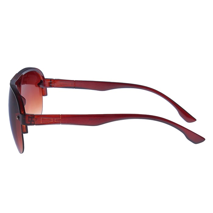 Очки солнцезащитные Авиаторы. Оправа с полосатой выемкой сверху, линзы коричневые, 14х4х5 см