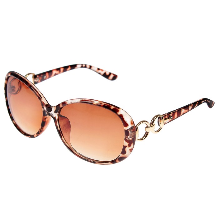 Очки солнцезащитные Оверсайз. Дужки вставки металл звено цепи, оправа и линзы микс, 4х14х5 см 27570
