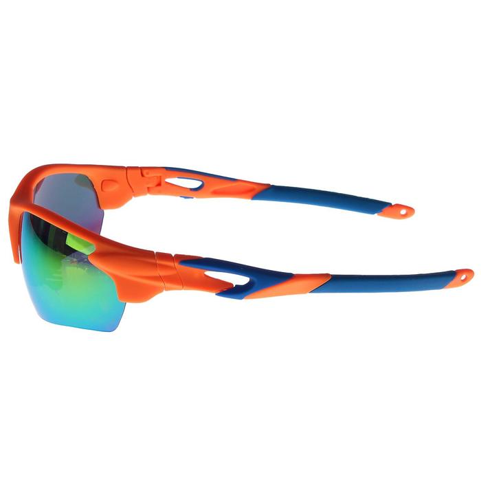 Очки спортивные, линзы под углом, полупрозрачные, зеркальные, разноцветные, микс, 14х5.5 см