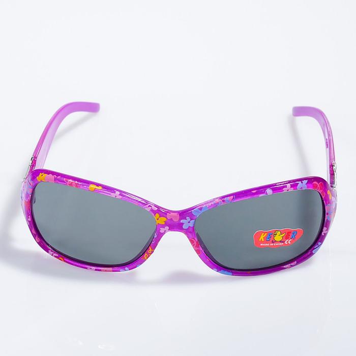 Очки солнцезащитные детские Оверсайз. Оправа двухцветная, вставка косточка, микс, 12.5 см