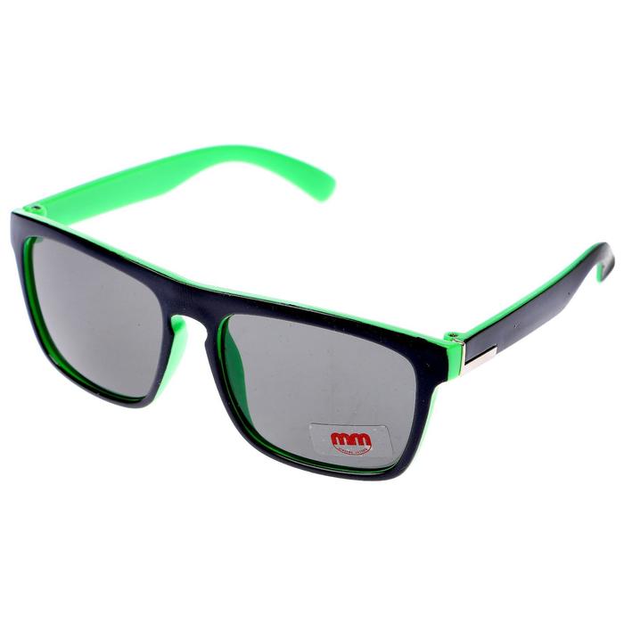 Очки солнцезащитные детские Square. Оправа с металл. уголком, микс, линзы чёрные, 12.5 см