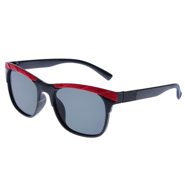 Очки солнцезащитные детские Square. Оправа двухцветная, вставки полосы сверху, микс, 12.5 см