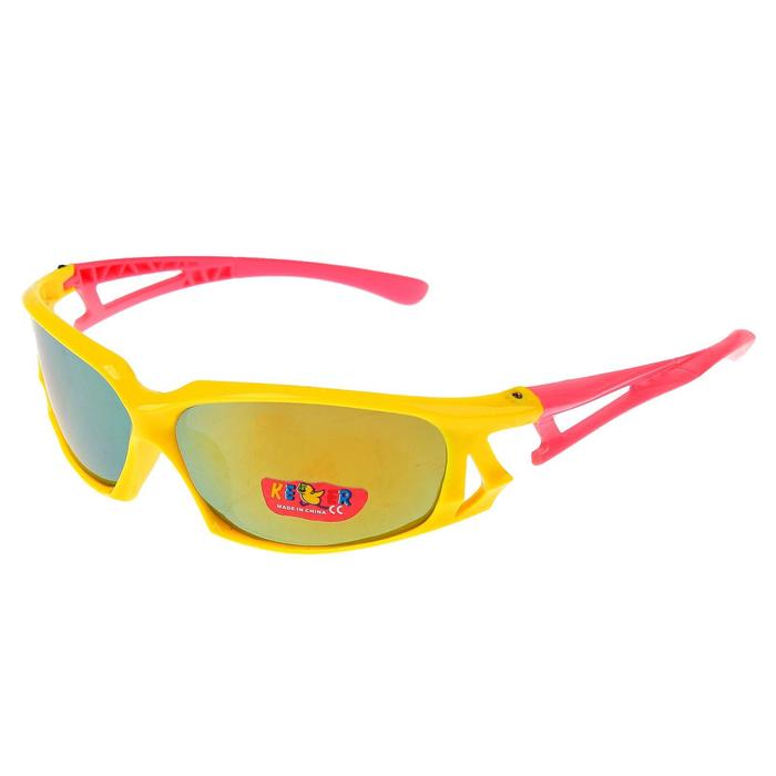 Очки солнцезащитные детские Спорт. Оправа двухцветная с прорезями, микс, 12.5х4.5 см