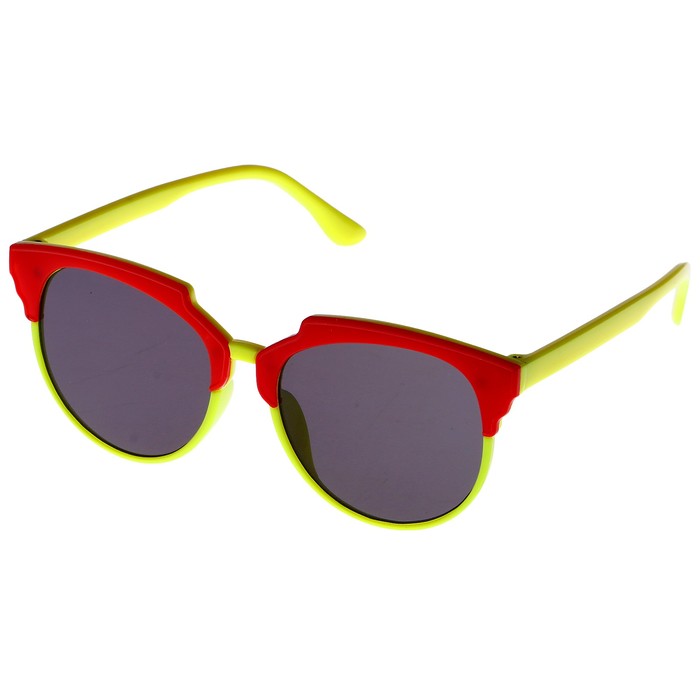 Очки солнцезащитные детские Round. Оправа с пластиковыми вставками, микс, 12.5х4.5 см