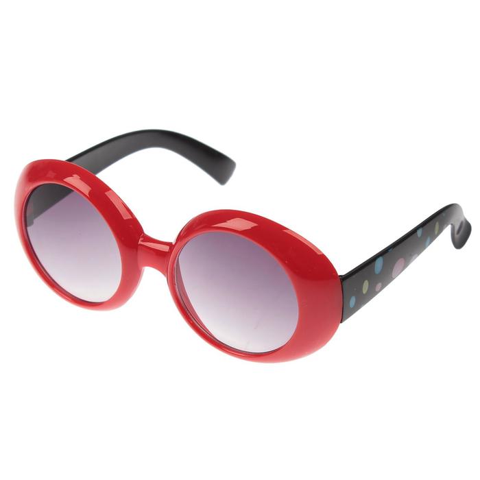 Очки солнцезащитные детские Оверсайз. Оправа объёмная, дужки рисунок шарики, микс, 12.5х4.5 см 27715