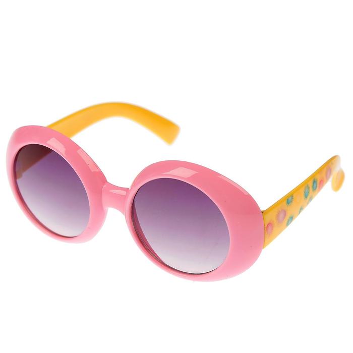 Очки солнцезащитные детские Оверсайз. Оправа объёмная, дужки рисунок шарики, микс, 12.5х4.5 см 27715