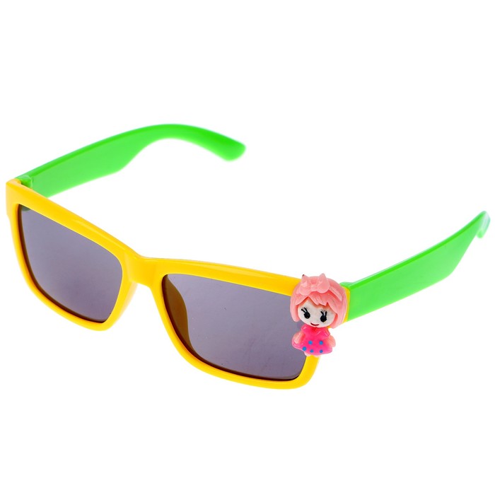 Очки солнцезащитные детские Square. Оправа двухцветная с объёмной фигурой, микс, 12.5х4.5 см