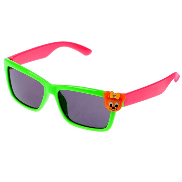 Очки солнцезащитные детские Square. Оправа двухцветная с объёмной фигурой, микс, 12.5х4.5 см