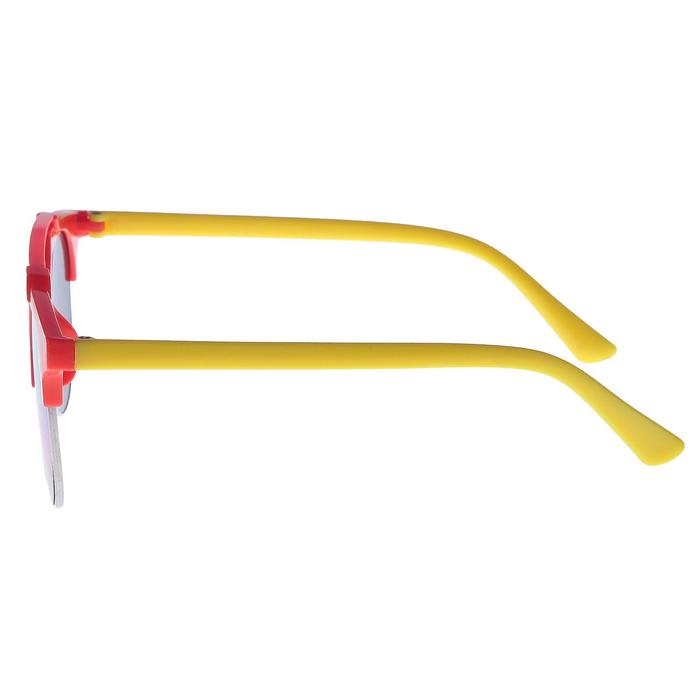 Очки солнцезащитные детские Round. Планка сверху, двухцветные, линзы радужные, микс, 12.5 см