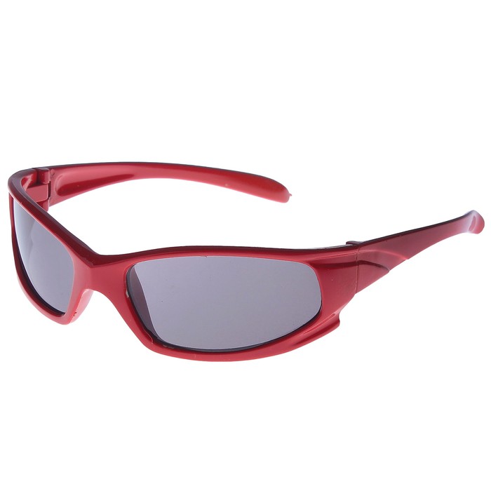 Очки солнцезащитные детские Спорт. Оправа микс, объёмные полосы, линзы чёрные, 12.5х4.5 см