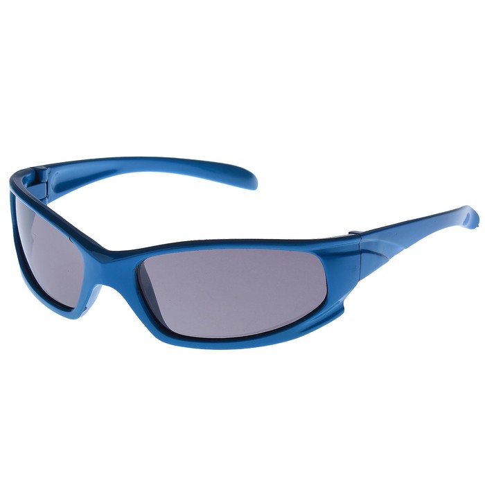 Очки солнцезащитные детские Спорт. Оправа микс, объёмные полосы, линзы чёрные, 12.5х4.5 см