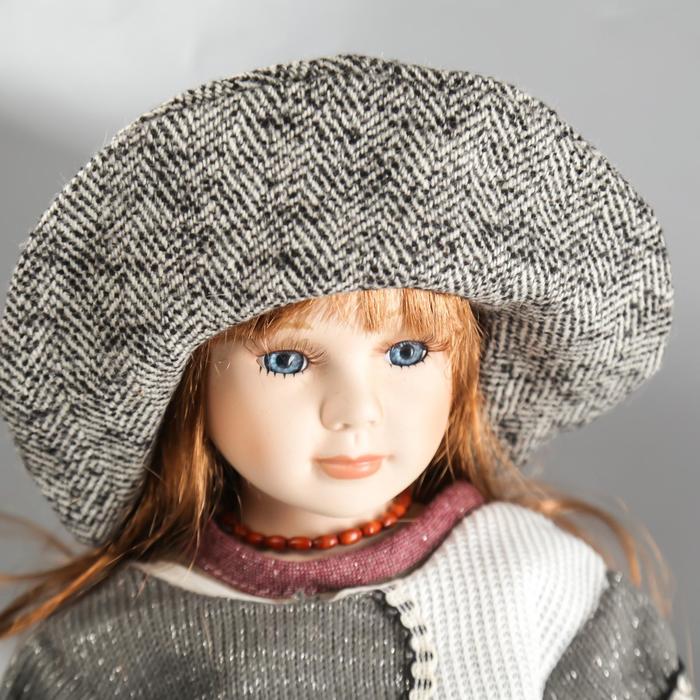 Кукла коллекционная керамика "Жанна с мишкой" 60 см