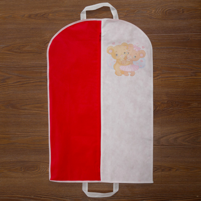 Чехол для одежды детский 80х50 см, цвет красный