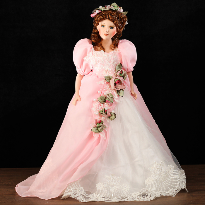 Кукла-светильник коллекционная "Леди Светлана в розовом платье" Е14 50 см