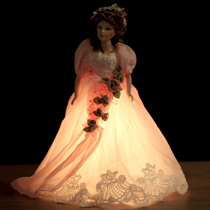 Кукла-светильник коллекционная "Леди Светлана в розовом платье" Е14 50 см