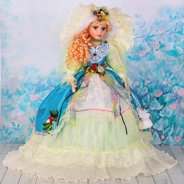 Кукла зонтик коллекционная керамика "Ульяна" 60 см