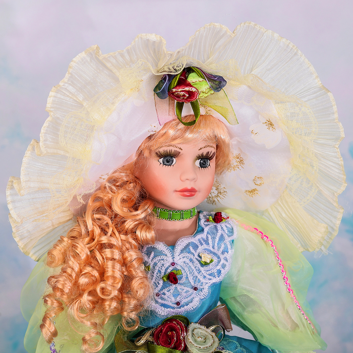 Кукла зонтик коллекционная керамика "Ульяна" 60 см