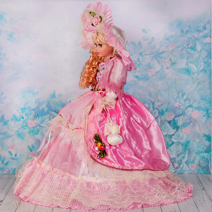 Кукла зонтик коллекционная керамика "Евгения" 60 см