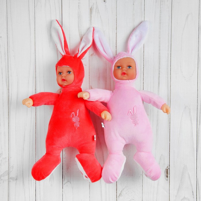 Мягкая игрушка "Кукла в костюме зайки", цвета микс