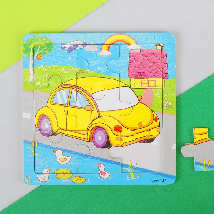 Пазл малый "Машинка", 9 элементов