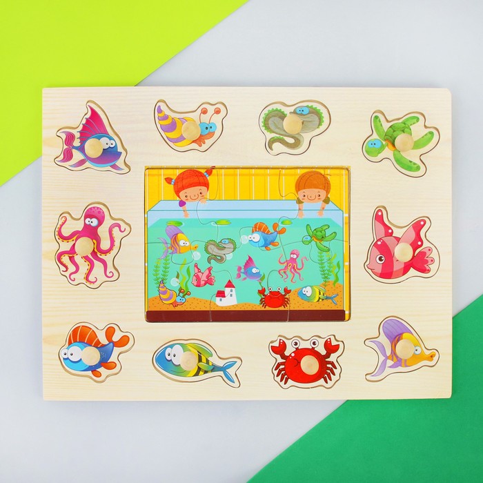Рамка-вкладыш с пазлом "Весёлый аквариум"