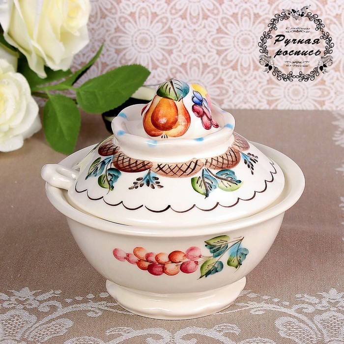 Банка «Сад-виноград», с ложкой, 330 мл, 14х13,5 см, 1 сорт