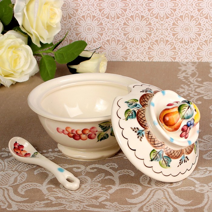 Банка «Сад-виноград», с ложкой, 330 мл, 14х13,5 см, 1 сорт