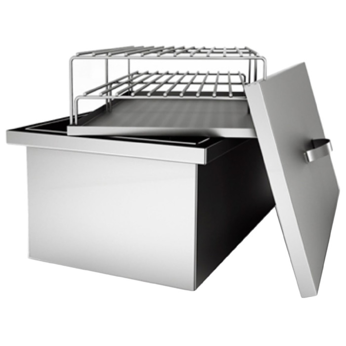 Коптильня двухъярусная с гидрозатвором Smoky Proof Large, крышка, две решётки, 58,5х28,5х22 см 339