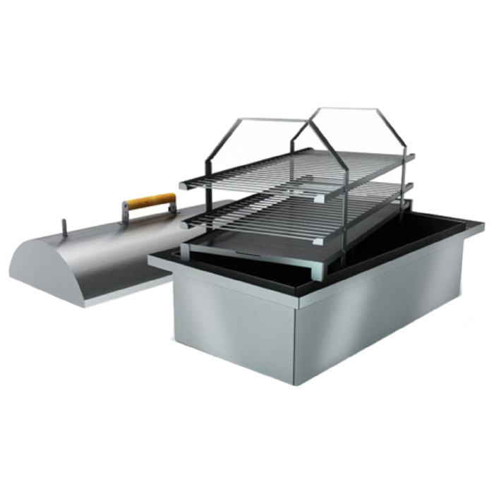 Коптильня двухъярусная с гидрозатвором Smoky Lux 55, крышка, две решётки, 55 х 38,5 х 30 см 339215