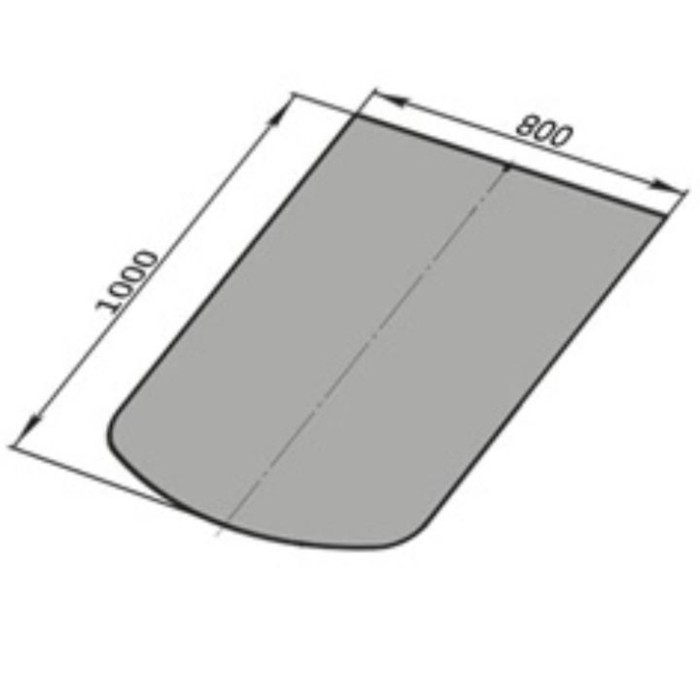 Лист притопочный прямой-радиус, чёрный, сталь 1,2 мм, 100 х 80 см