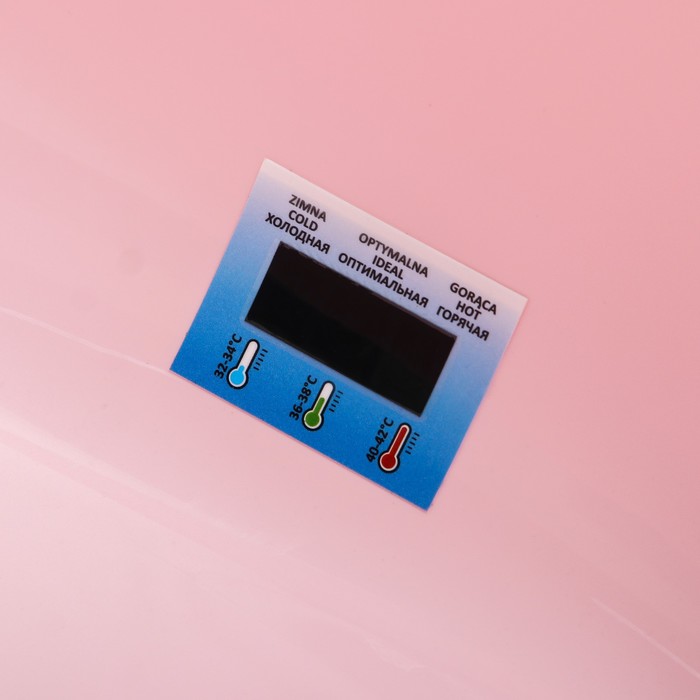 Ванна детская «Кролики» со сливом и термометром, 102 cм, цвет розовый