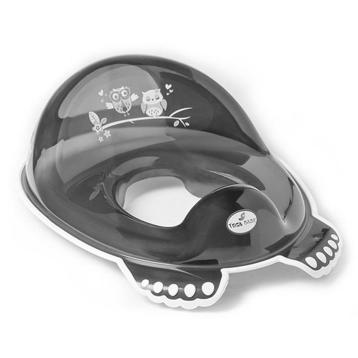 Детская накладка на унитаз антискользящая «Совы», цвет чёрный