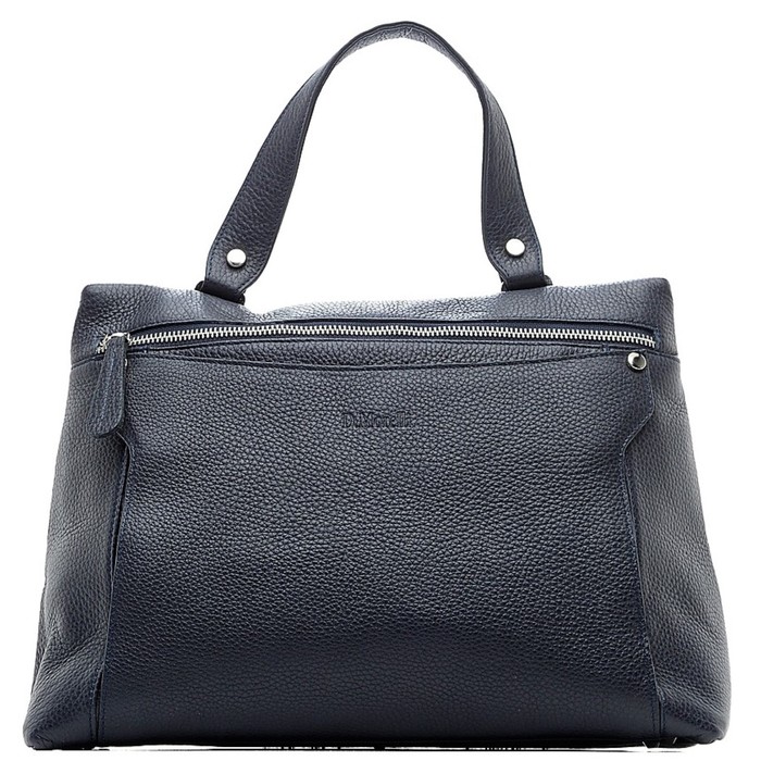 Сумка женская, 4 отдела на молнии, натуральная кожа, цвет синий